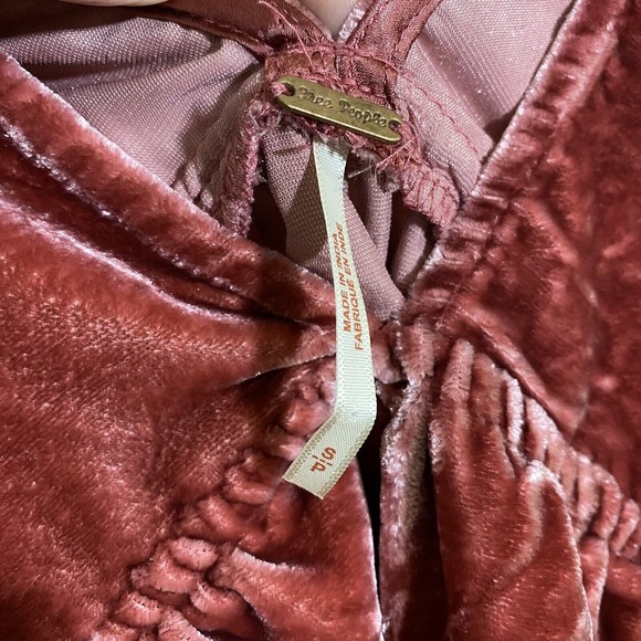 Free People Womens Dress Size Small Ivy Velvet Mini Vneck - Picture 9 of 11